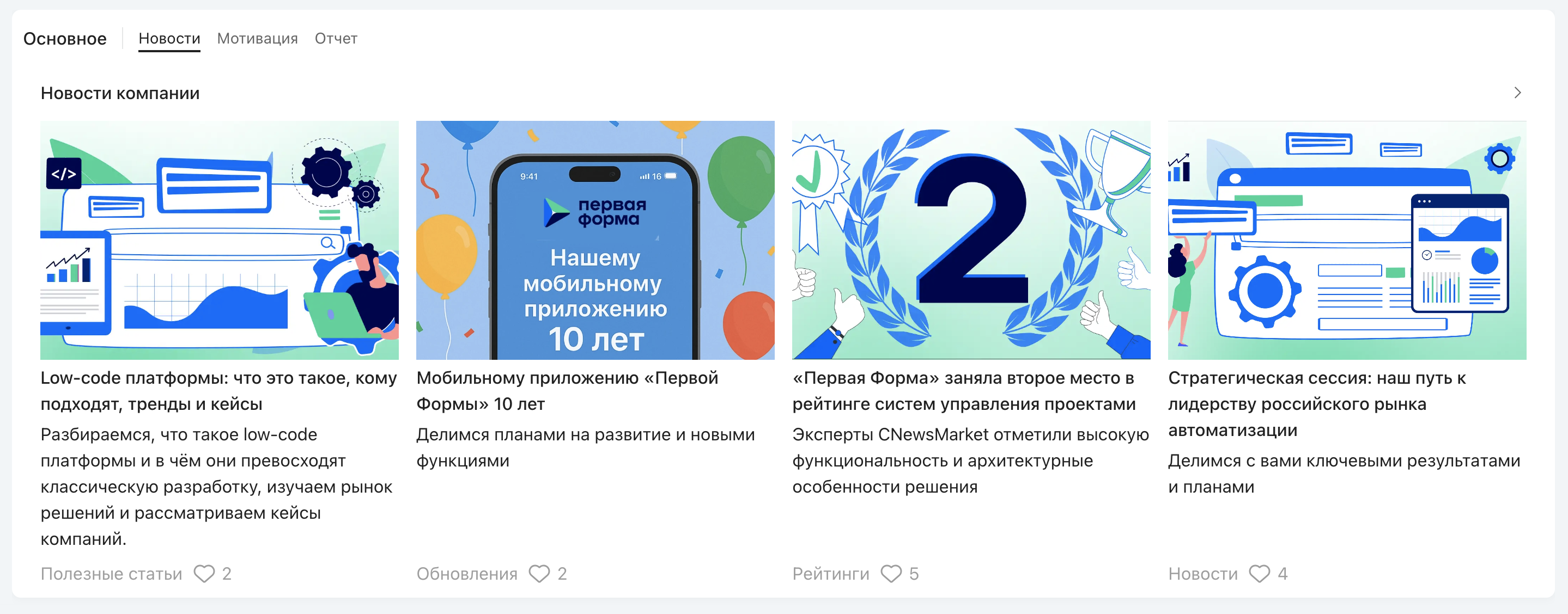 Группа виджетов в пользовательском интерфейсе: вкладки